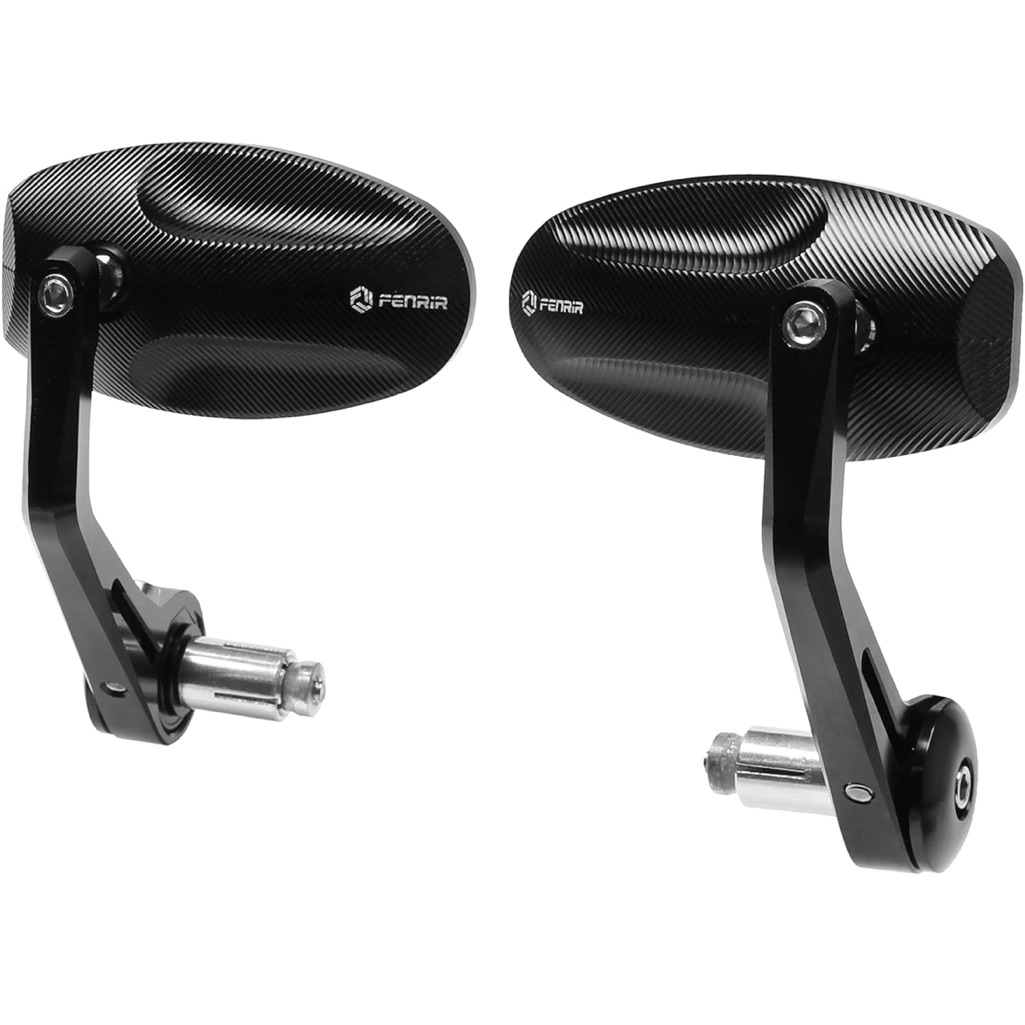 Fenrir Cnc Aluminum Alloy Cafe Racer Black Motorcycle Bar End Mirrors